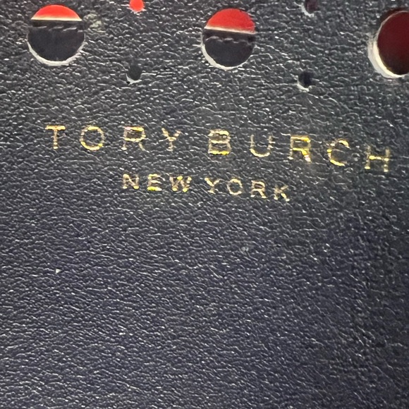 Tory Burch Dark Blue Leather Bucket Bag New Without Tags - Picture 5 of 7